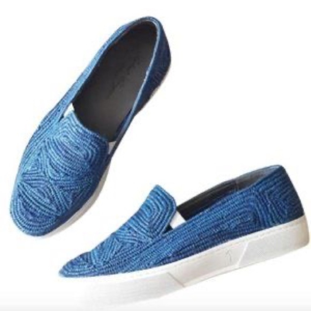 Robert Clergerie Tribal Woven Raffia Sneakers